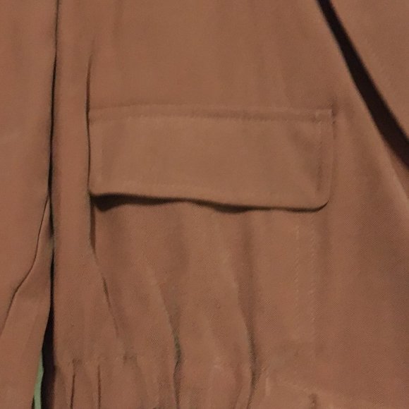 Rust Wash Cropped Retro Rayon Bomber Blazer - Picture 9 of 14